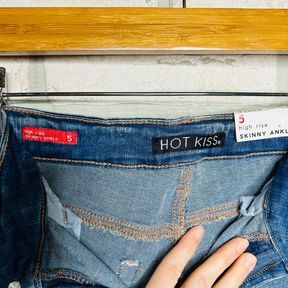 High Rise Skinny Ankle Distressed Medium Wash Jeans - Picture 3 of 9